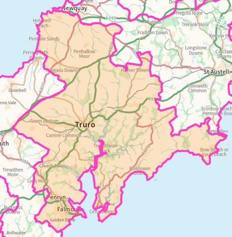 Truro and Falmouth Constituency Map